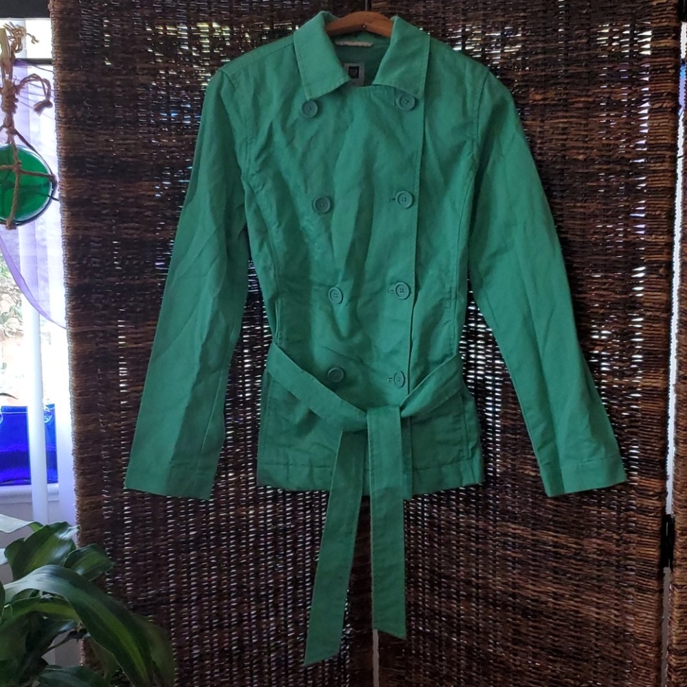 GAP Double Breasted Pea Coat Medium Mint Turquoise